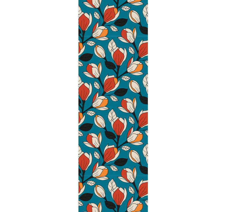 Summer floral motifs dining room wallpaper - TenStickers