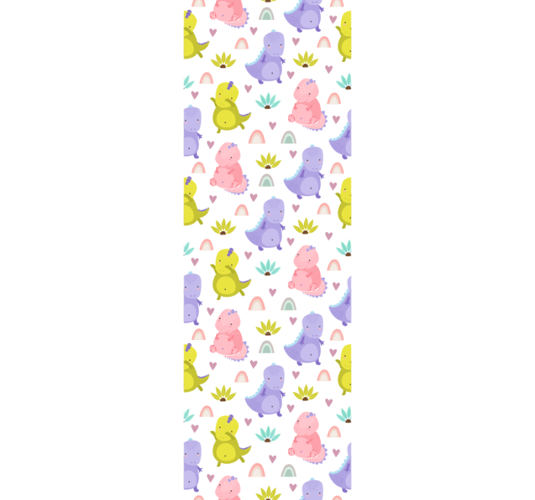 Dinosaur Delight Pattern nursery wallpaper - TenStickers