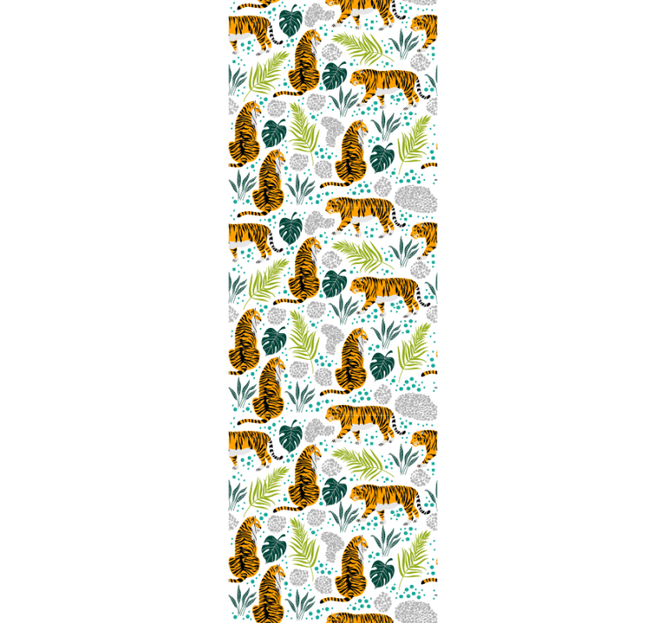 Tigers and Foliage animal wallpaper - TenStickers