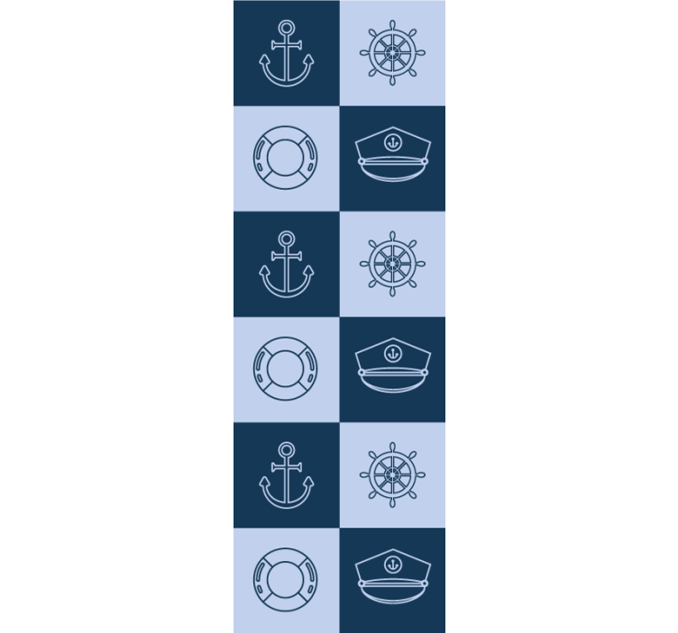 Tile effect wallpaper nautical tile design - TenStickers