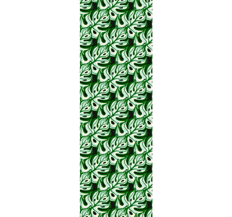 Leafy Green Motif leaf wallpaper - TenStickers