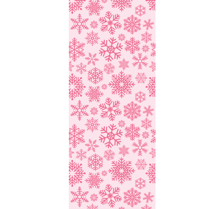 Pink Snowflake Pattern christmas wallpaper - TenStickers