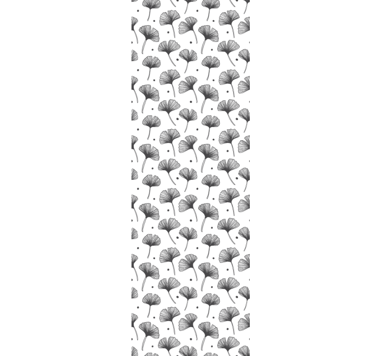 Gingko leaves white pattern classic wallpaper - TenStickers