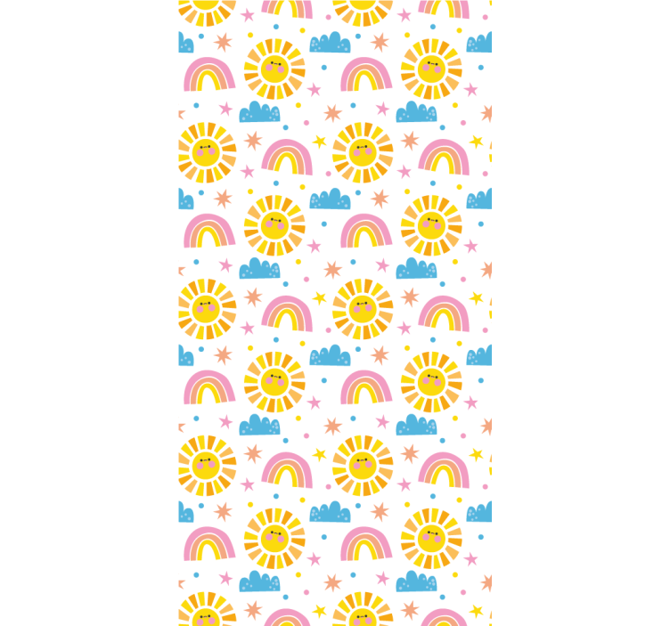 Cheerful Sunshine Rainbow nursery wallpaper - TenStickers