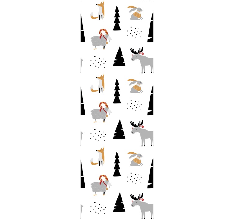 Animal wallpaper with festive animal design - TenStickers