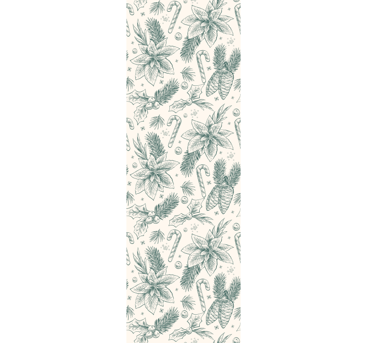 Holiday Botanical Motif christmas wallpaper - TenStickers