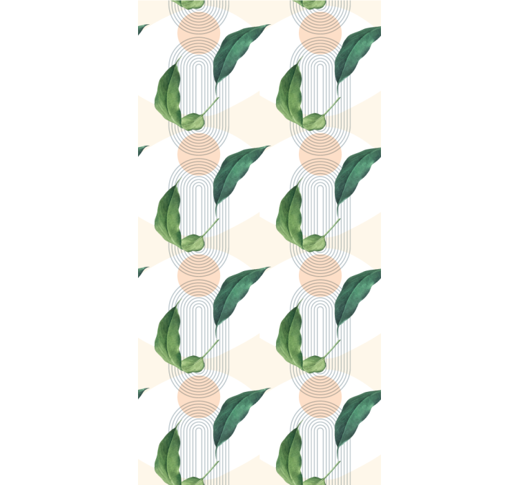 Leafy Geometric leaf wallpaper - TenStickers