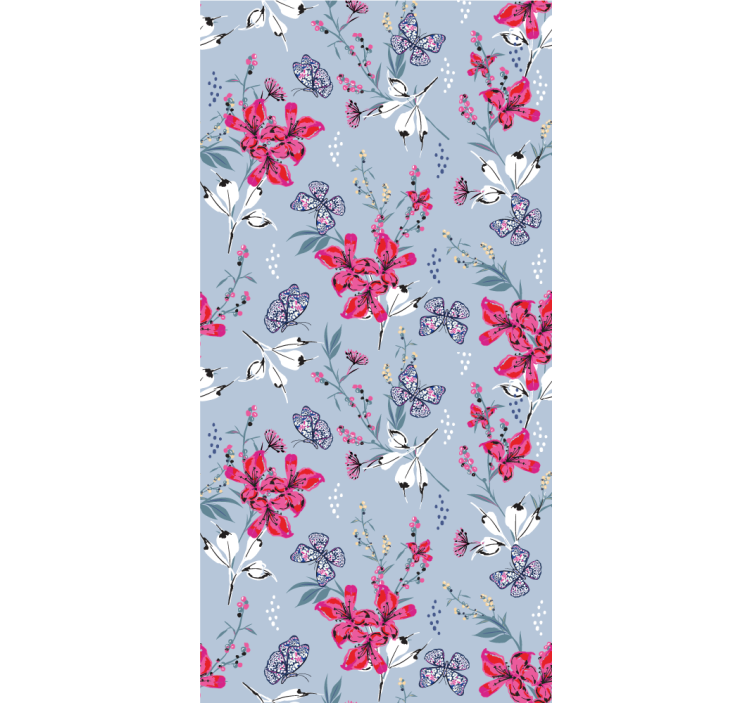Floral Butterfly Design flower wallpaper - TenStickers