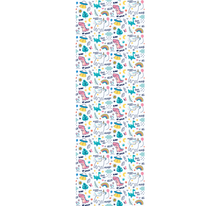 Magical Creatures Pattern butterfly wallpaper - TenStickers