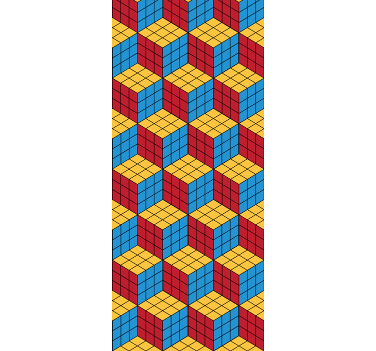 Cubical Pattern geometric wallpaper - TenStickers