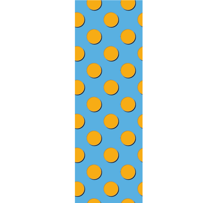 Orange dots on blue background polka dot wallpaper - TenStickers