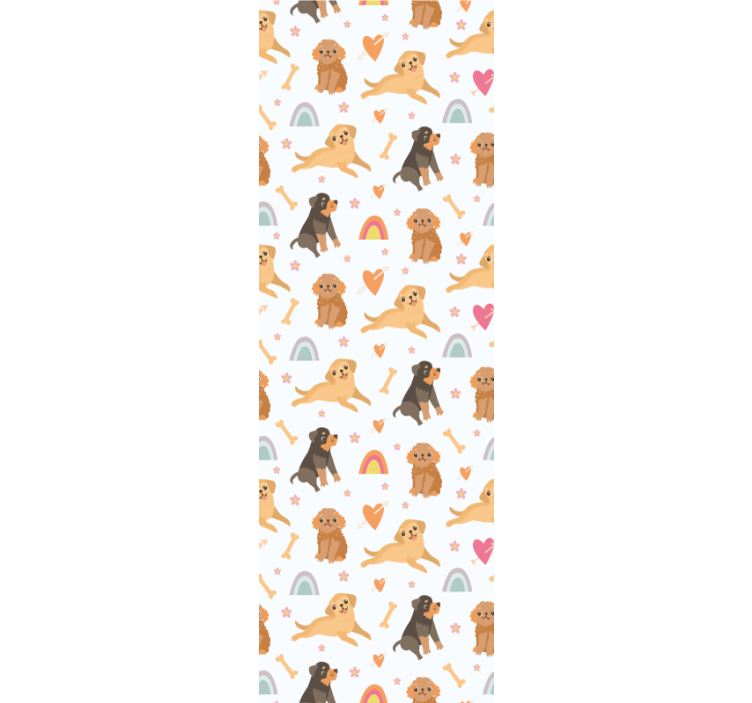 Cheerful Canine Motif dogs wallpaper - TenStickers