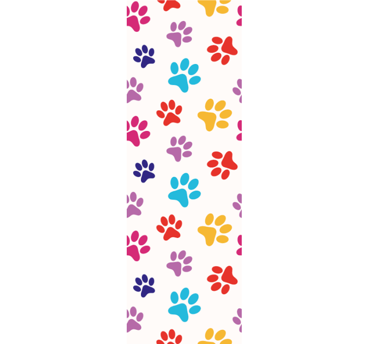 Colorful Paw Patterns dogs wallpaper - TenStickers