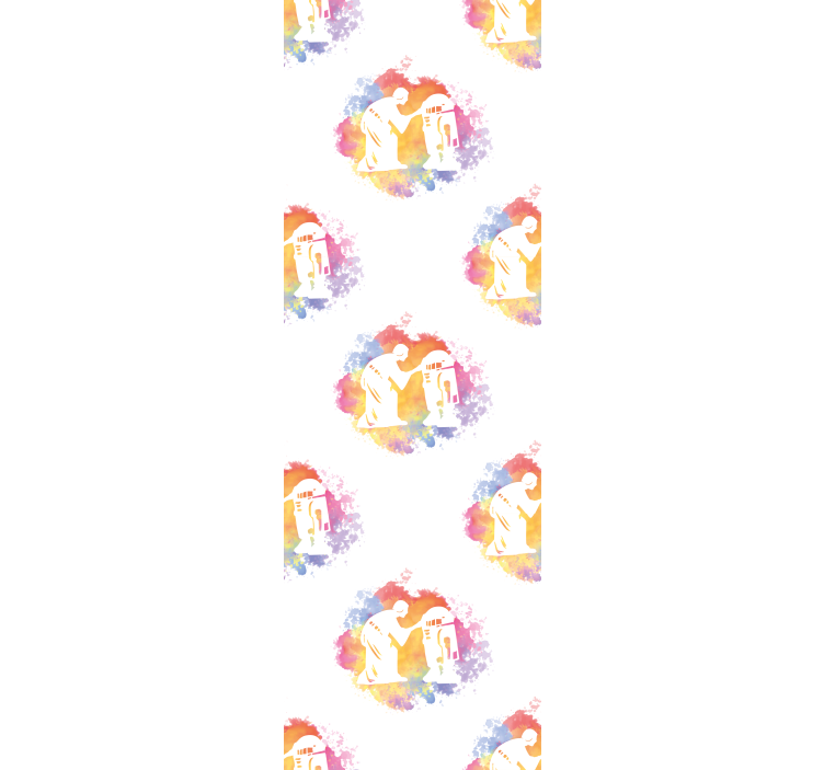 Abstract Couple Silhouette art wallpaper - TenStickers