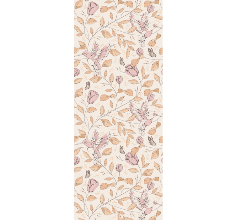 Delicate beige motif flower wallpaper - TenStickers