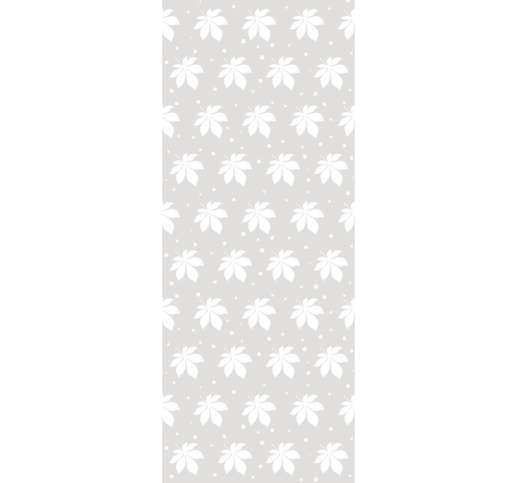 Gray and white pattern leaf wallpaper - TenStickers