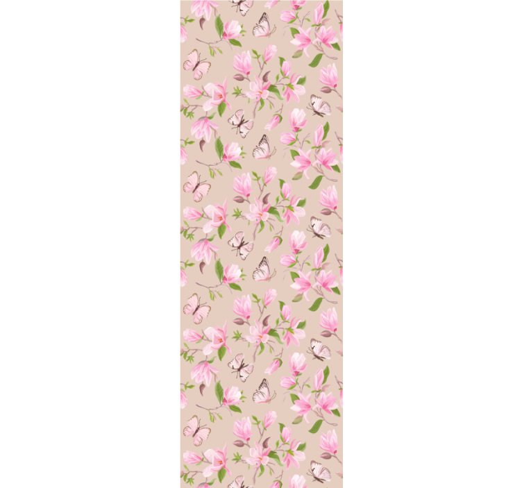 Magnolias and butterflies flower wallpaper - TenStickers