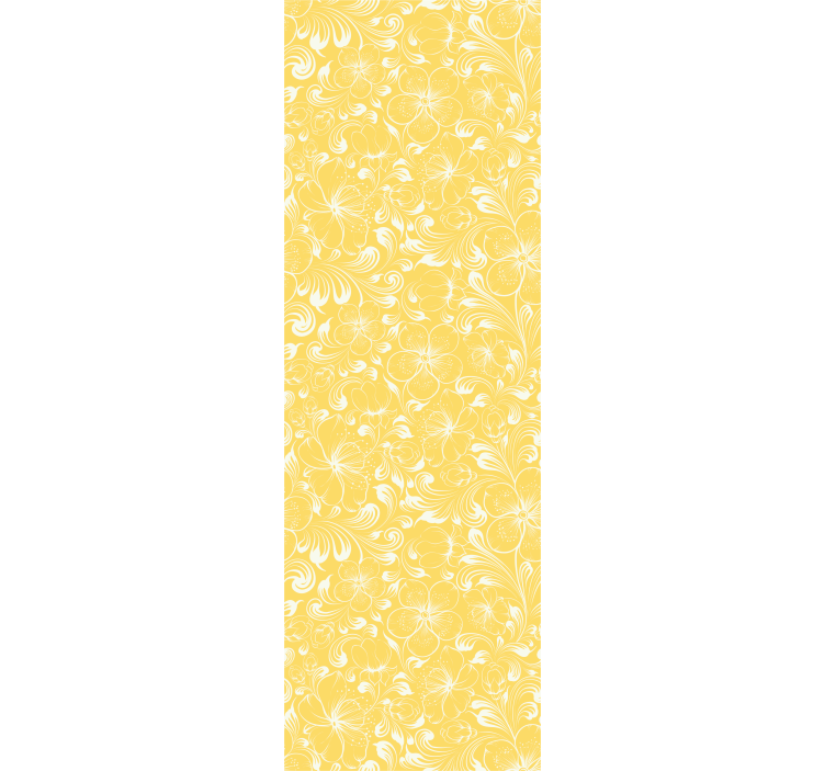 Lively yellow pattern flower wallpaper - TenStickers