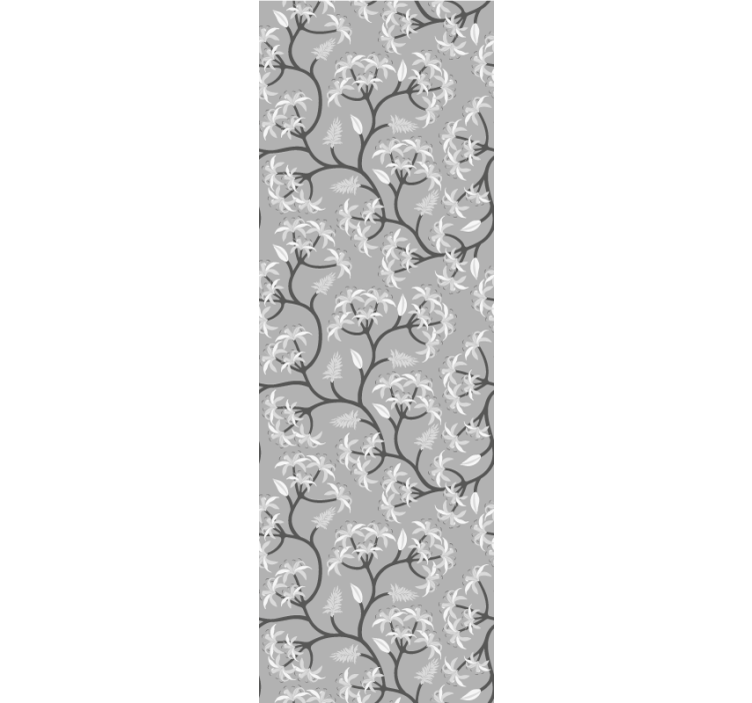 Gray branch pattern flower wallpaper - TenStickers