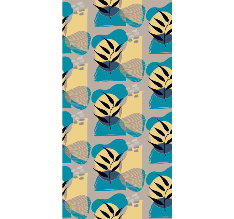 Stylized Leaf Pattern floral ornament wallpaper - TenStickers