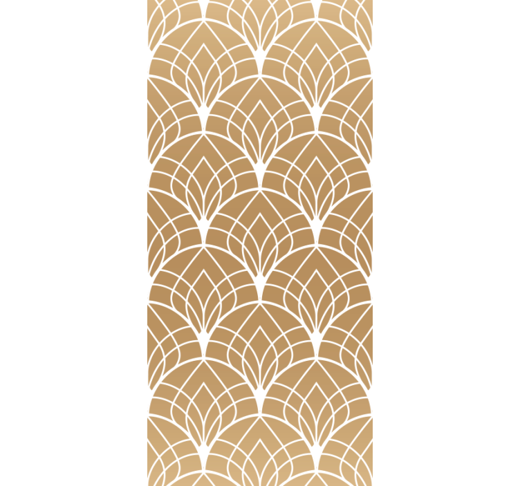 White and gold art decor pattern wallpaper - TenStickers