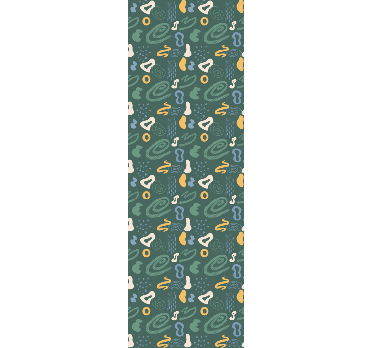 Curved Shapes Pattern geometric wallpaper - TenStickers