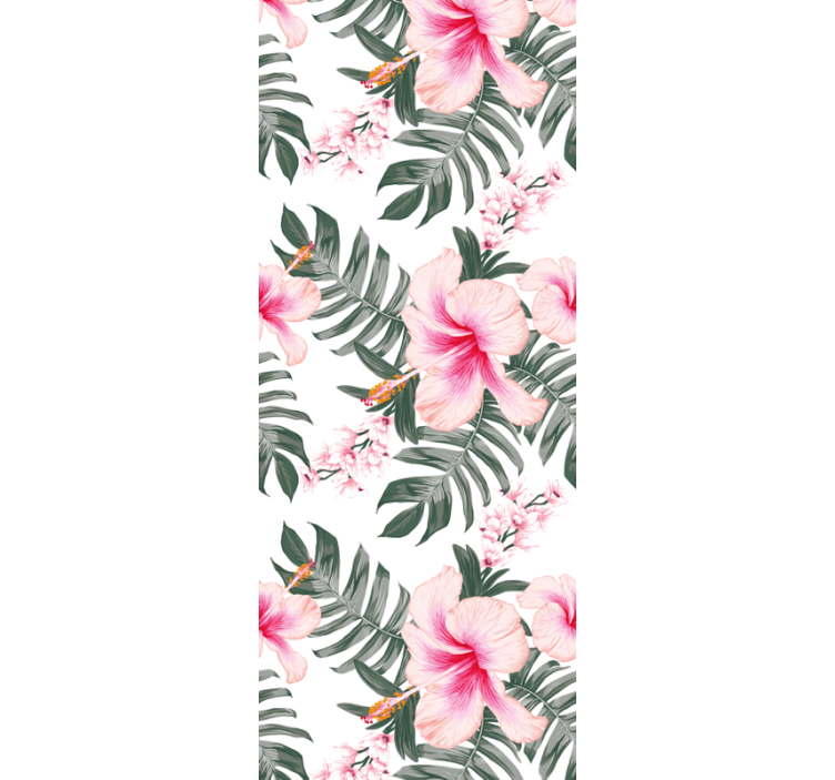 Orchid rose pattern flowery wallpaper - TenStickers