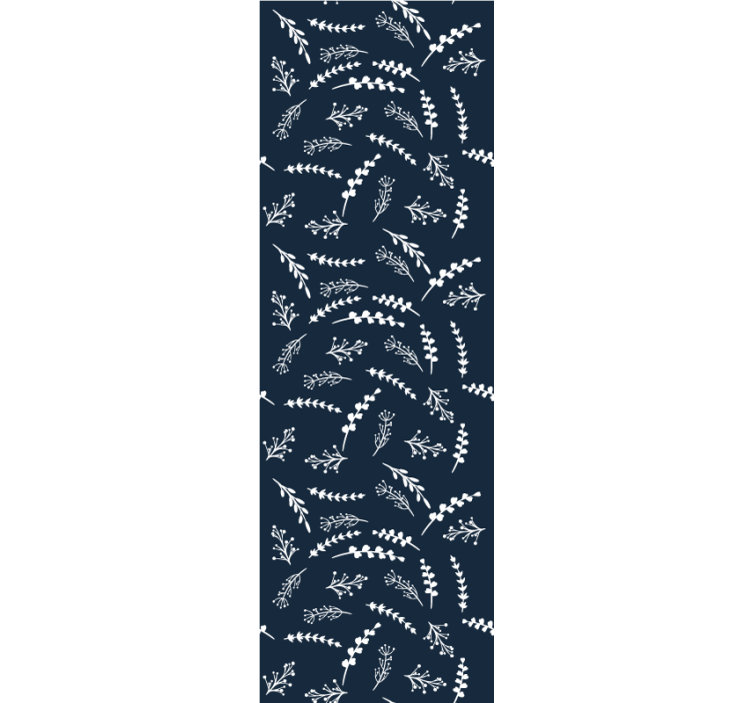 Delicate blue pattern leaf wallpaper - TenStickers