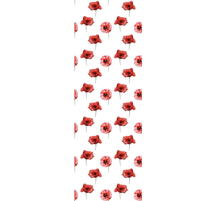 Red Poppy Pattern flower wallpaper - TenStickers