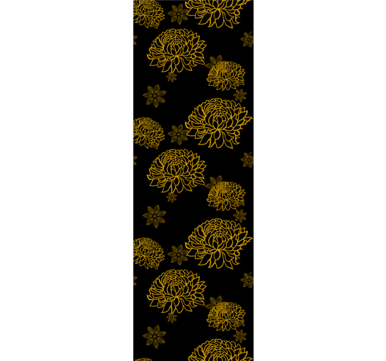 Floral ornament wallpaper in golden floral design - TenStickers