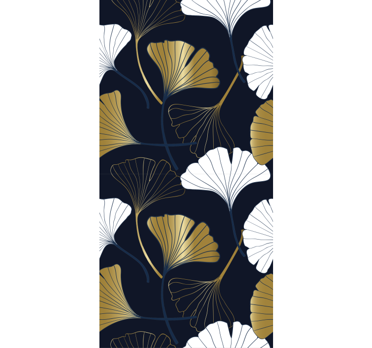 Ginkgo Leaf Composition floral ornament wallpaper - TenStickers