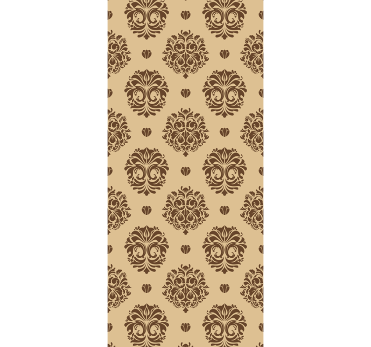 Floral ornament wallpaper ancient beige design - TenStickers