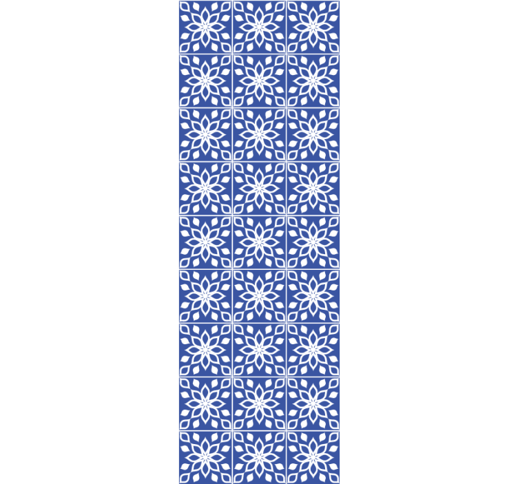 Blue southern tiles pattern tile wallpaper - TenStickers