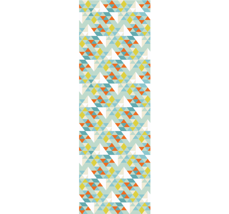 Blue rounded motif triangle wallpaper - TenStickers