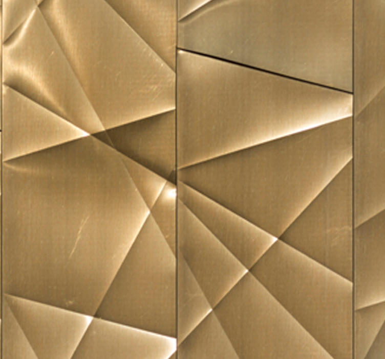 Geometric golden effect pattern metal wallpaper - TenStickers