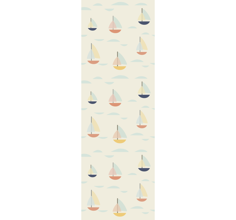Sailboat Patterns personalized wallpaper - TenStickers