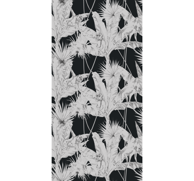Tropical Plant Motif living room wallpaper - TenStickers