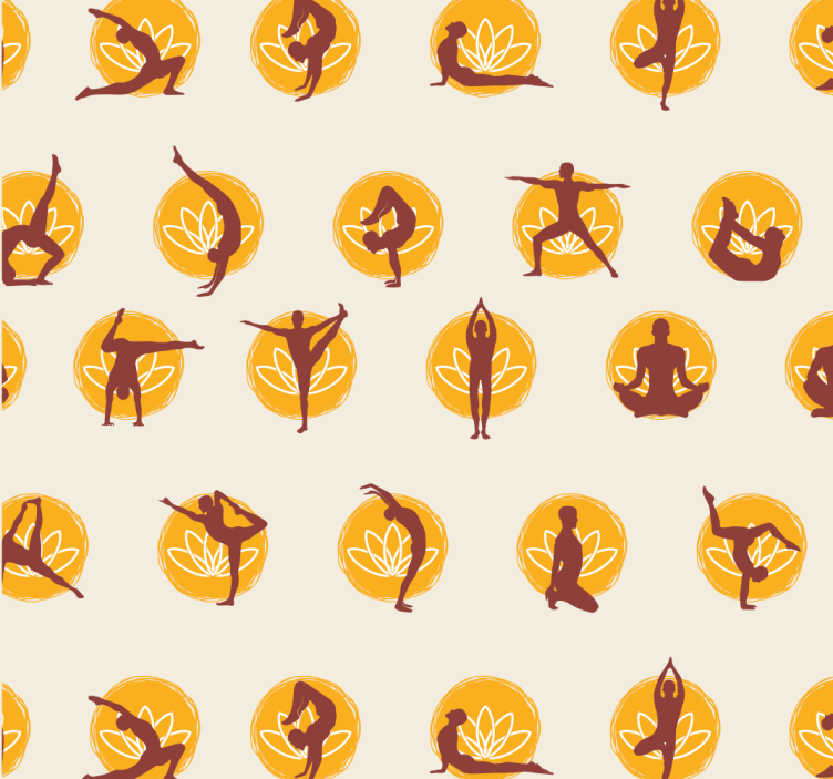 Yoga icon Spotty wallpaper - TenStickers