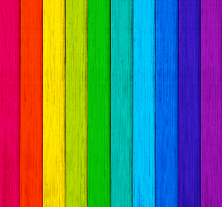 Rainbow colored wooden slats Abstract wallpaper - TenStickers
