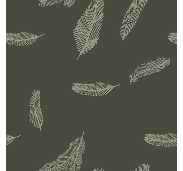 Minimalist green feathers master bedroom wallpaper - TenStickers