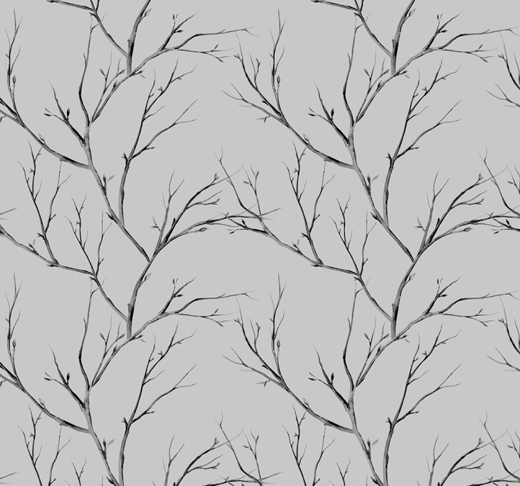 Fine grey trees Headboard wallpaper - TenStickers