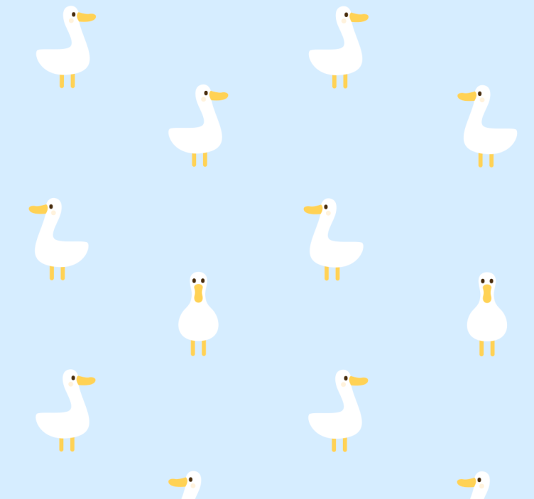 Duck Pattern animal wallpaper - TenStickers
