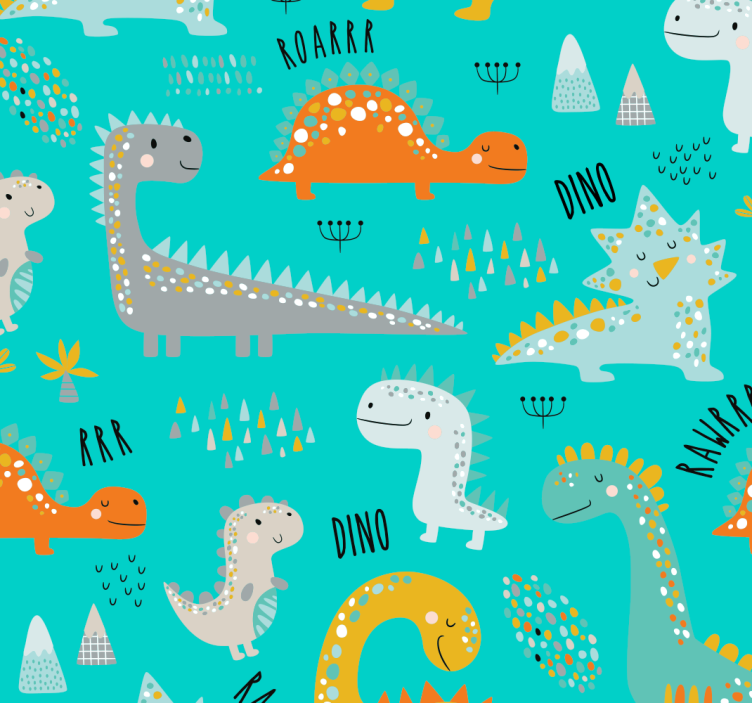 Dinosaur Delight dinosaurs wallpaper - TenStickers