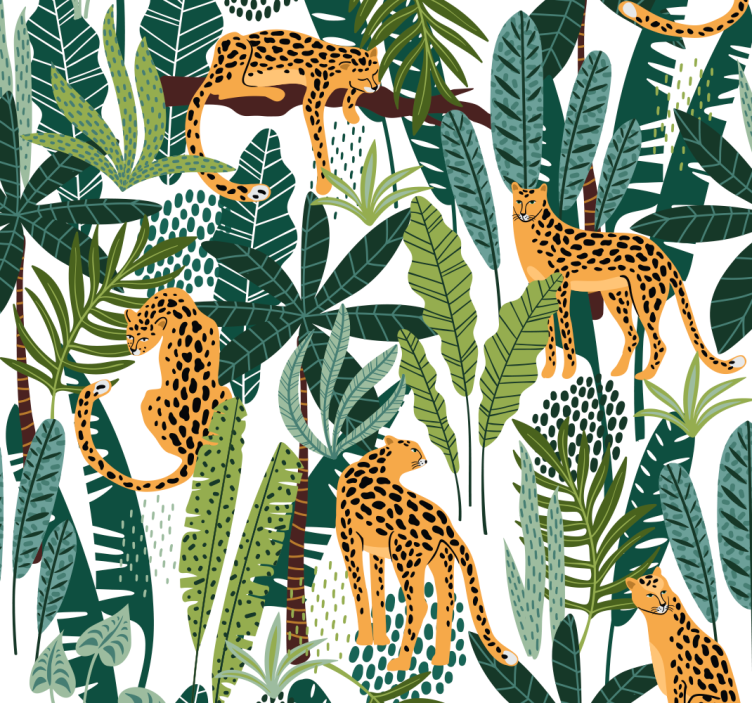 Tropical pattern more animal wallpaper - TenStickers