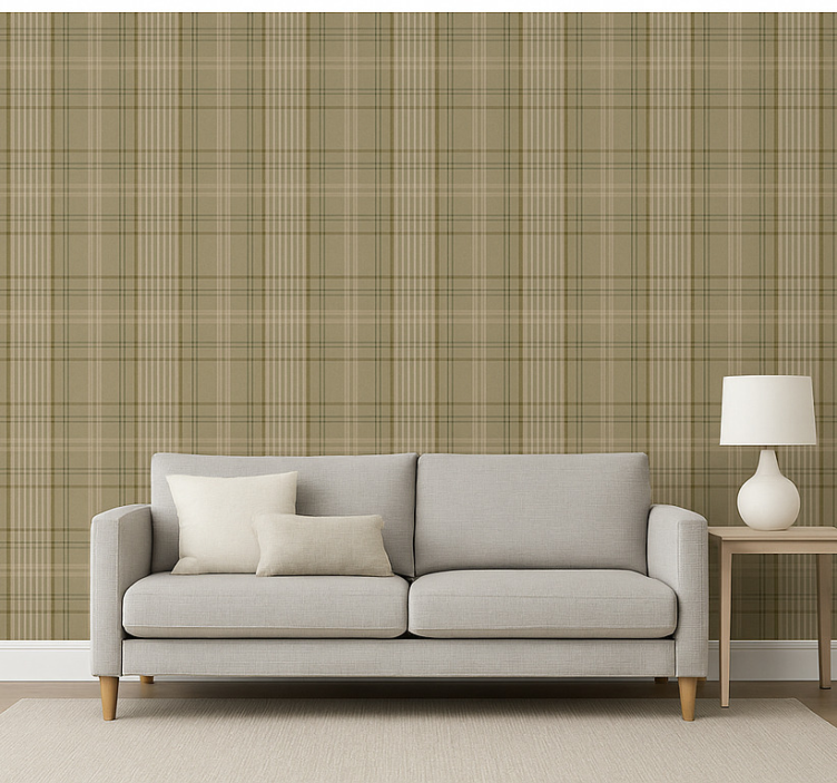1960's grey olive design vintage wallpaper - TenStickers
