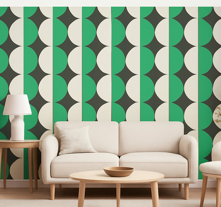 1970's emerald harmony vintage wallpaper - TenStickers