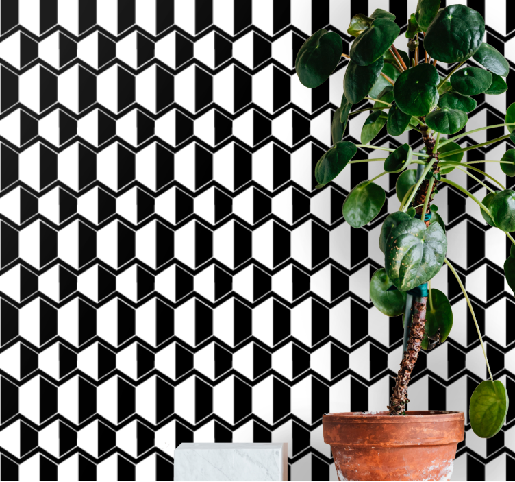 3D Cubic Pattern geometric wallpaper - TenStickers