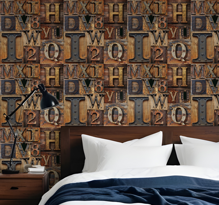 3D effect letters wallpaper - TenStickers