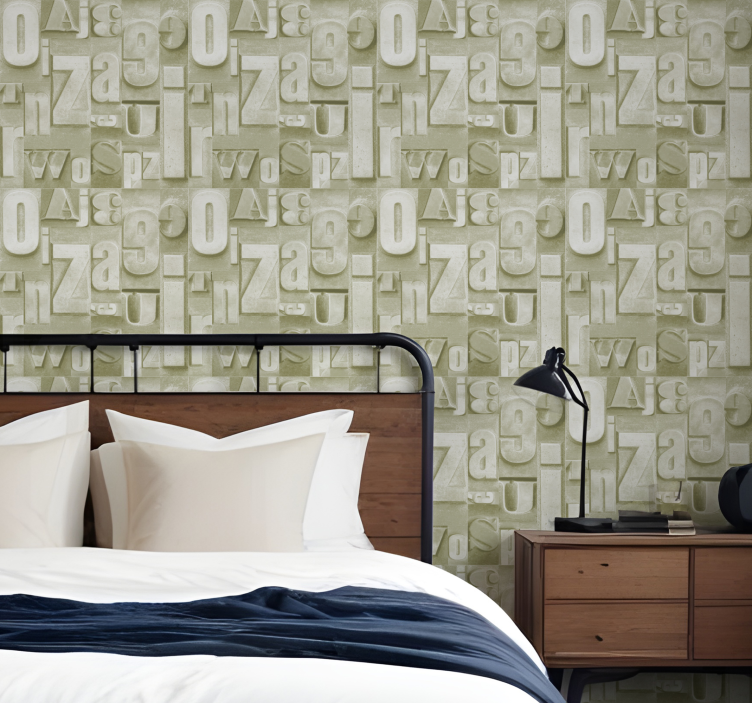 3D industrial style letters wallpaper - TenStickers