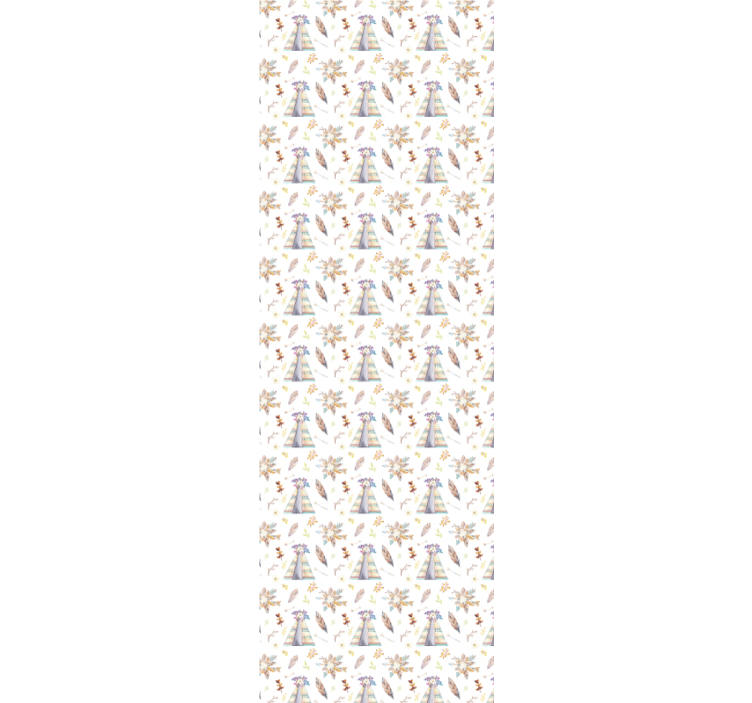 Western tent pattern personalized wallpaper - TenStickers